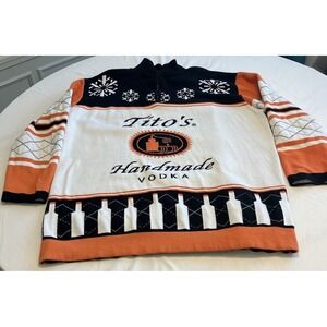 Tito's‎ Handmade Vodka Men Sz XXL 1/4 Zip Pullover Cotton, Christmas Sweater